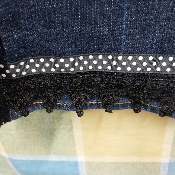 2531 Jeaniemade Size 16 Old Navy Sweetheart Stretch Upcycled Bell-Bottoms - Picture 3 of 5